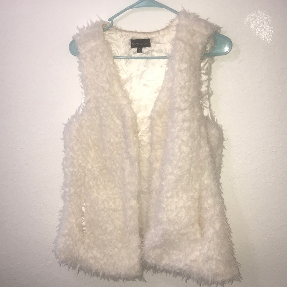 White Faux Fur Vest!